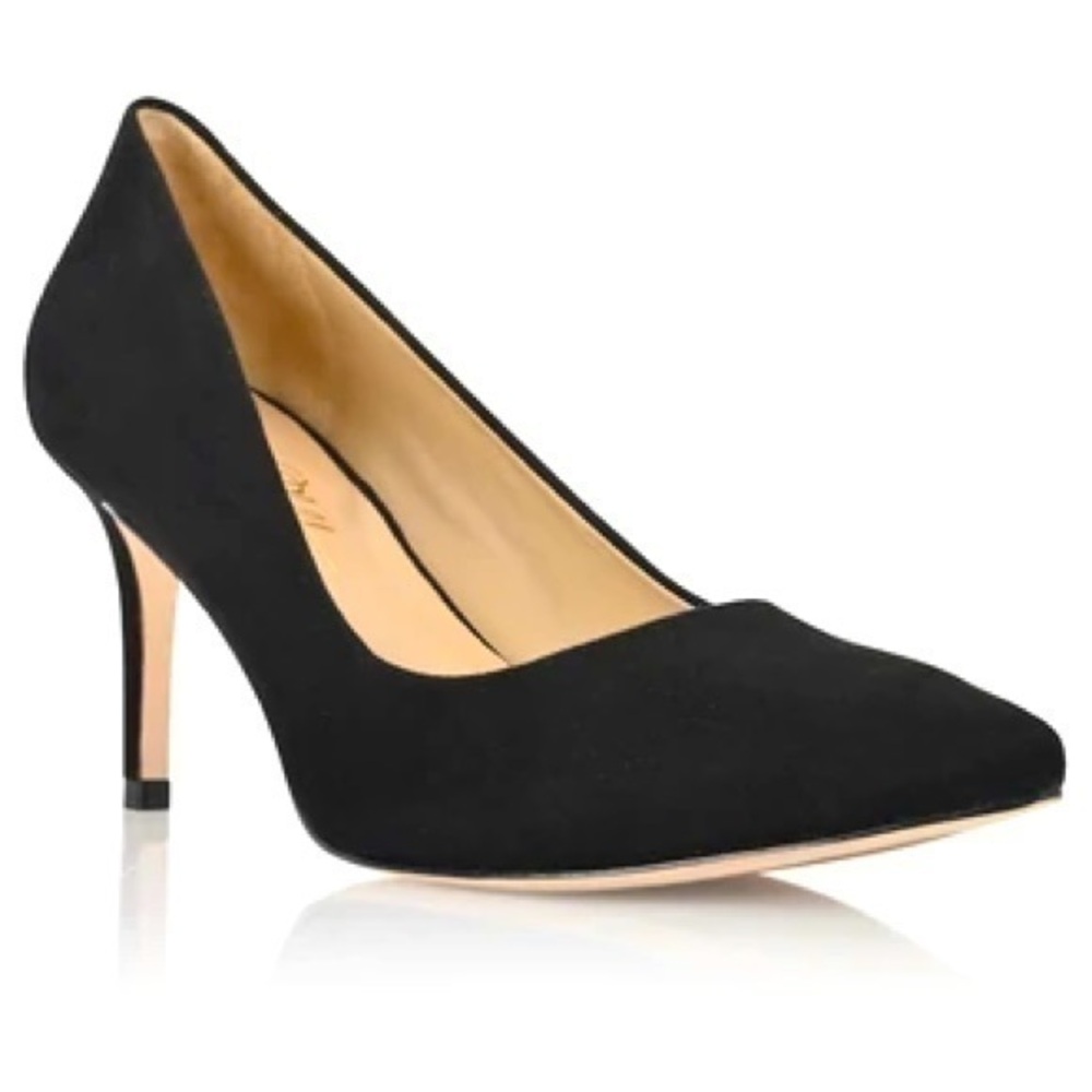 NWT Vero Cuoio Joan Oloff pumps heels black lace suede leather size 6M